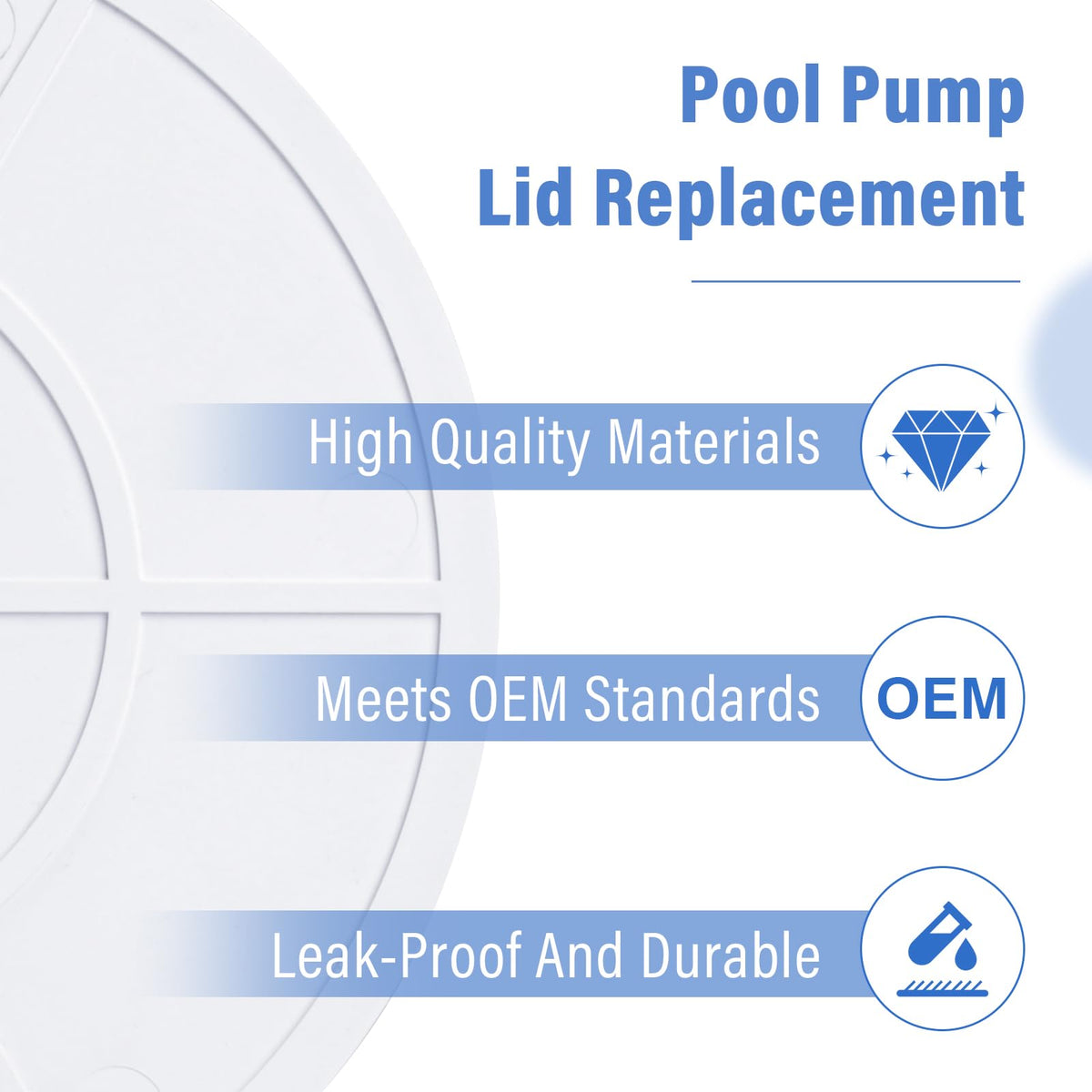 Durable ArrogantF materials provide long-lasting Hayward skimmer lid replacement