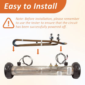ArrogantF installed spa heater example in cabinet, ready to power up.
