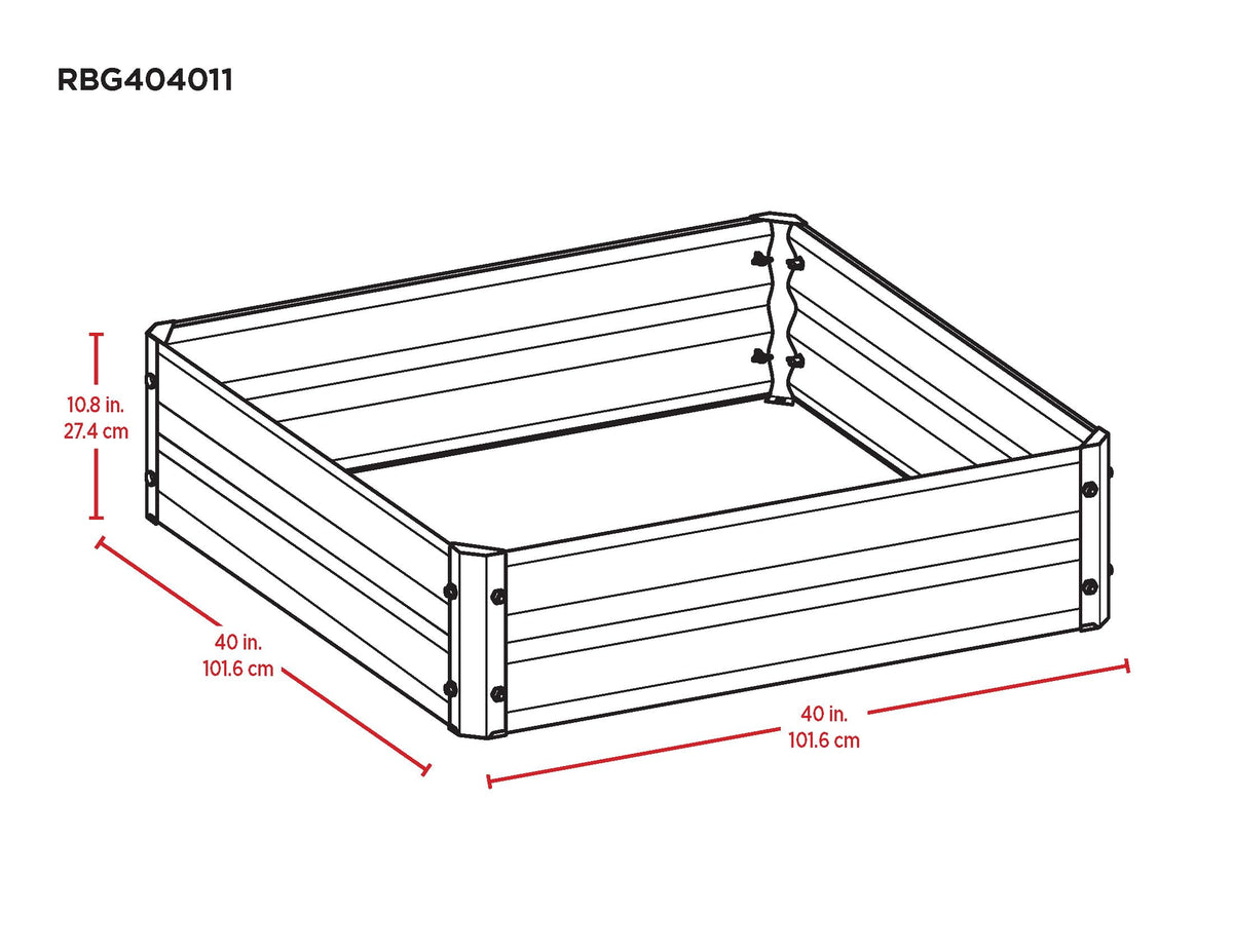 Arrow GrowIT raised bed dimensions 40 by 40 inches for ample planting space