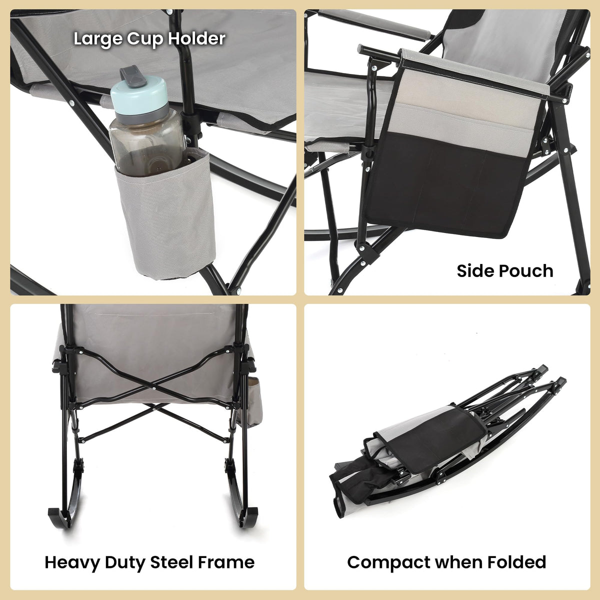ARROWHEAD OUTDOOR foldable camping chair with carrying bag for travel convenience.
