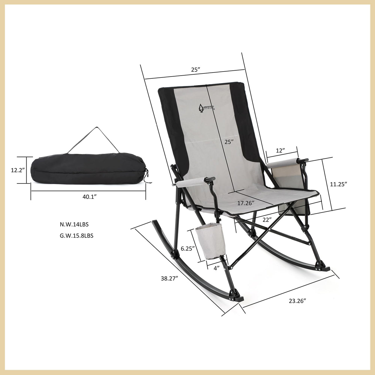 ARROWHEAD OUTDOOR relaxing rocking motion enhances outdoor lounging.
