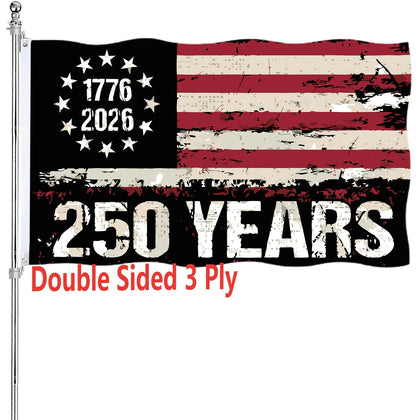 ARSOF 250th anniversary flag front view shows vibrant colors for outdoor display