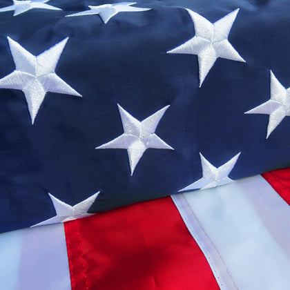 ARSOF American flag outdoor with embroidered stars, ideal for porch displays.