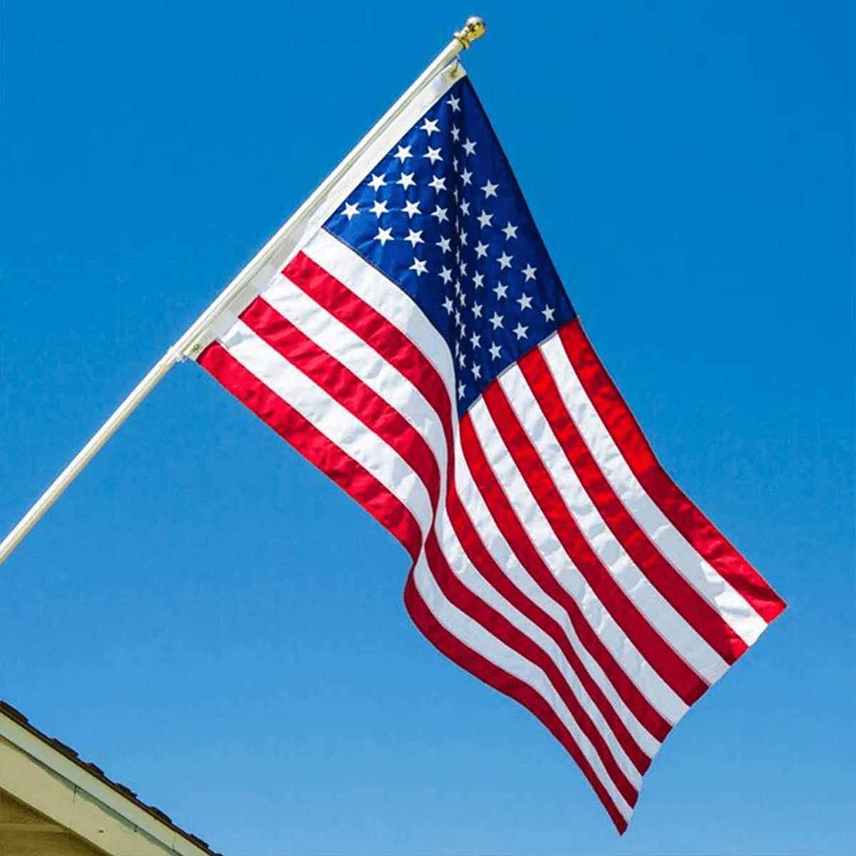 ARSOF four rows stitched edge flag detail, enhances durability in high winds.
