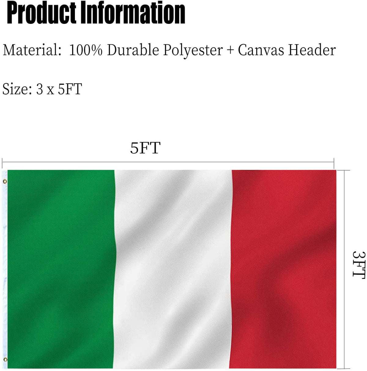 ARSOF Italy flag suitable for boats, cars, and walls.