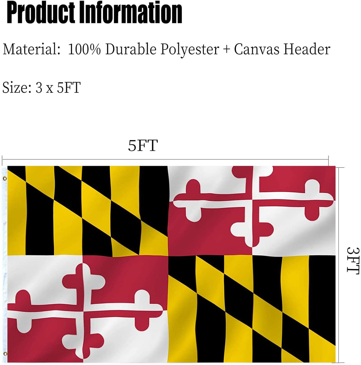 ARSOF Maryland flag outdoor-ready option ideal for boat, car, or porch display.