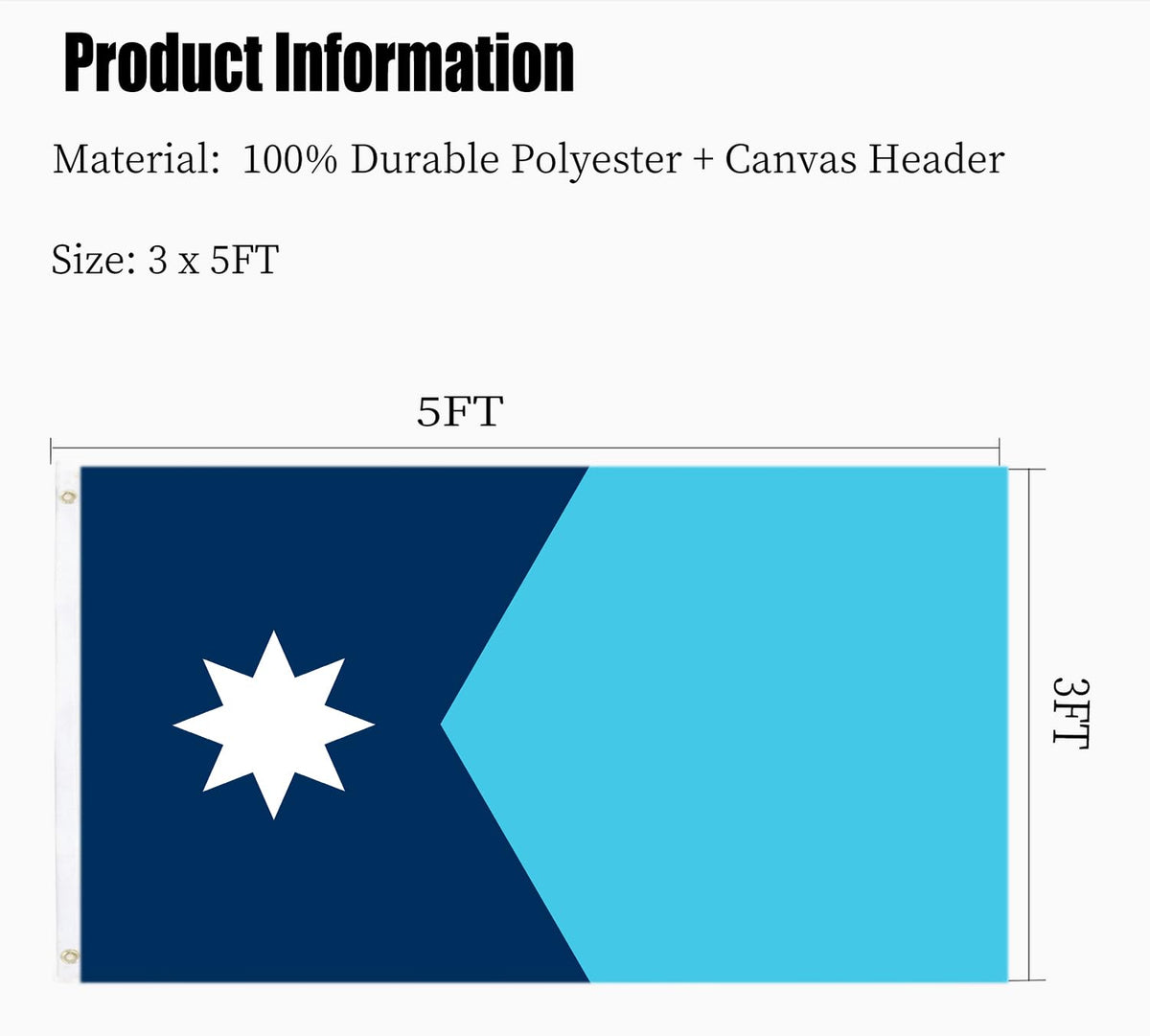 ARSOF Minnesota flag packaging includes header and grommets.