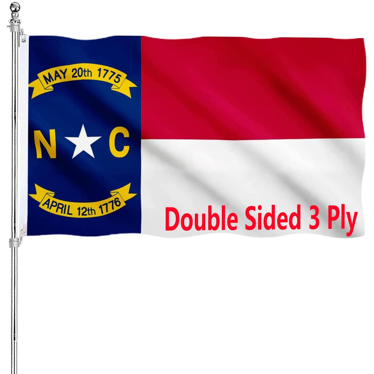 ARSOF NC State flag front view with bold outdoor-ready colors.