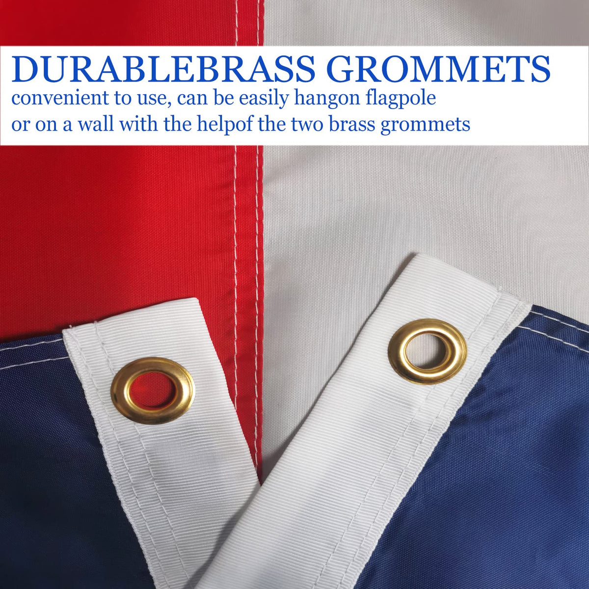 ARSOF Texas flag brass grommets and reinforced stitched edge resist rust