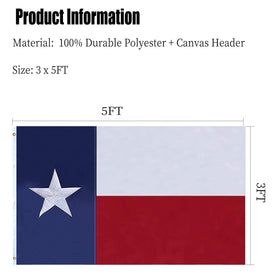 ARSOF Texas flag versatile for porch, garden, office or classroom use