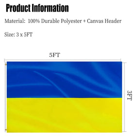 ARSOF Ukrainian Flag 3x5 colors stay bright and fade-proof over time