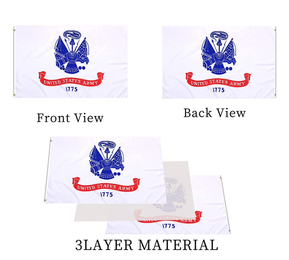 ARSOF US Army flag back view with same artwork