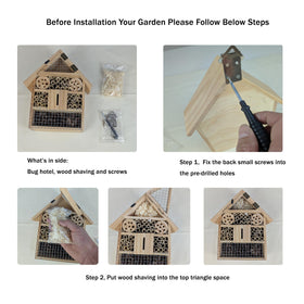 ARTAWEIN Niteangel dimensions view reveals a compact insect house ready to hang in gardens.