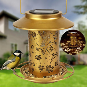 Artfulites Solar Bird Feeder outdoors hanging adds garden ambience and easy bird watching