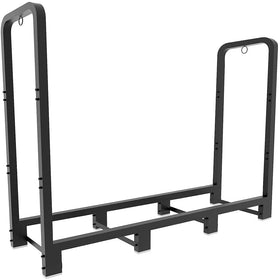 Artibear 4ft outdoor firewood rack side view highlights robust design for all seasons.