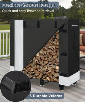 Artibear firewood rack cover bottom clasps for secure protection