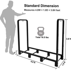 Artibear firewood rack promoting safe outdoor heating with weather resistant finish.