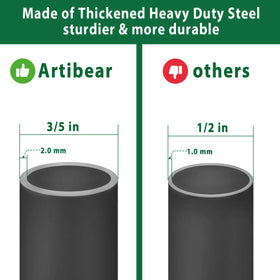 Artibear heavy-duty steel pipe offers durable support for hanging items