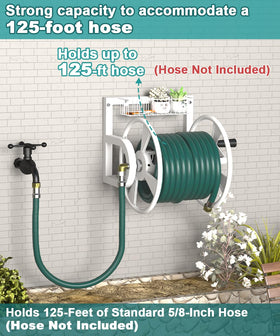 Artigarden reel shows 125 ft capacity for long hoses.