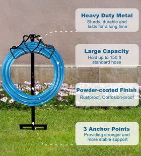 Artigarden hose holder stand with anchor points for stable installation.