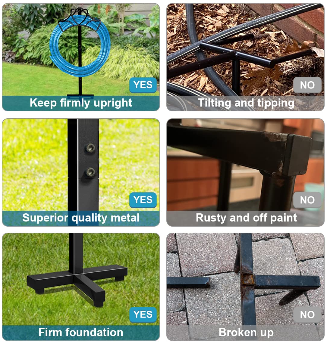 Artigarden hose holder stand, durable metal design built for weather resistance.