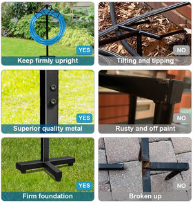 Artigarden hose holder stand, durable metal design built for weather resistance.