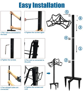 Artigarden hose holder in use in garden, keeps hoses organized and ready.