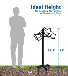 Artigarden hose holder stand showing wall-mount option for space-saving setup.