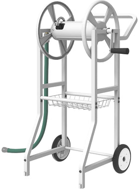 Artigarden hose reel cart with 125ft capacity keeps hoses tidy and accessible.