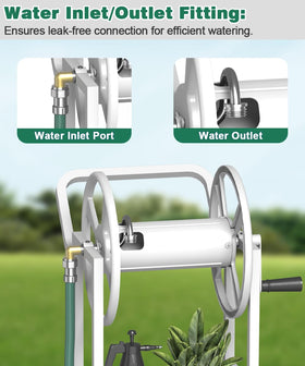 Artigarden hose reel cart with ergonomic wind crank for smooth winding