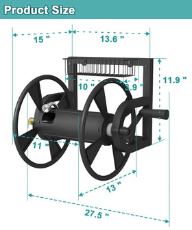 Artigarden 3.9-foot leader hose beside brass connector enables quick source setup.