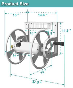 Artigarden hose reel with 3.9 ft leader hose for quick setup.