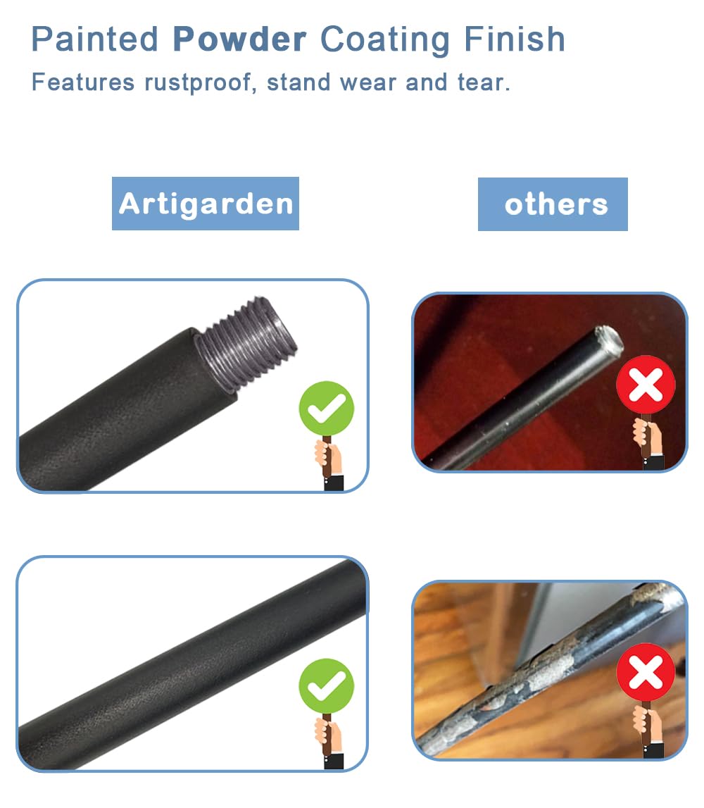 Artigarden matte black finish blends with any garden style