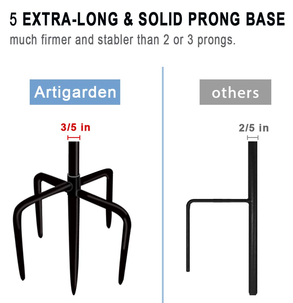 Artigarden bird feeder hanger supports easy outdoor display of feeders
