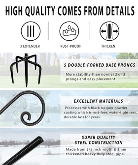 Artigarden rust-resistant coating keeps the black finish looking new through seasons