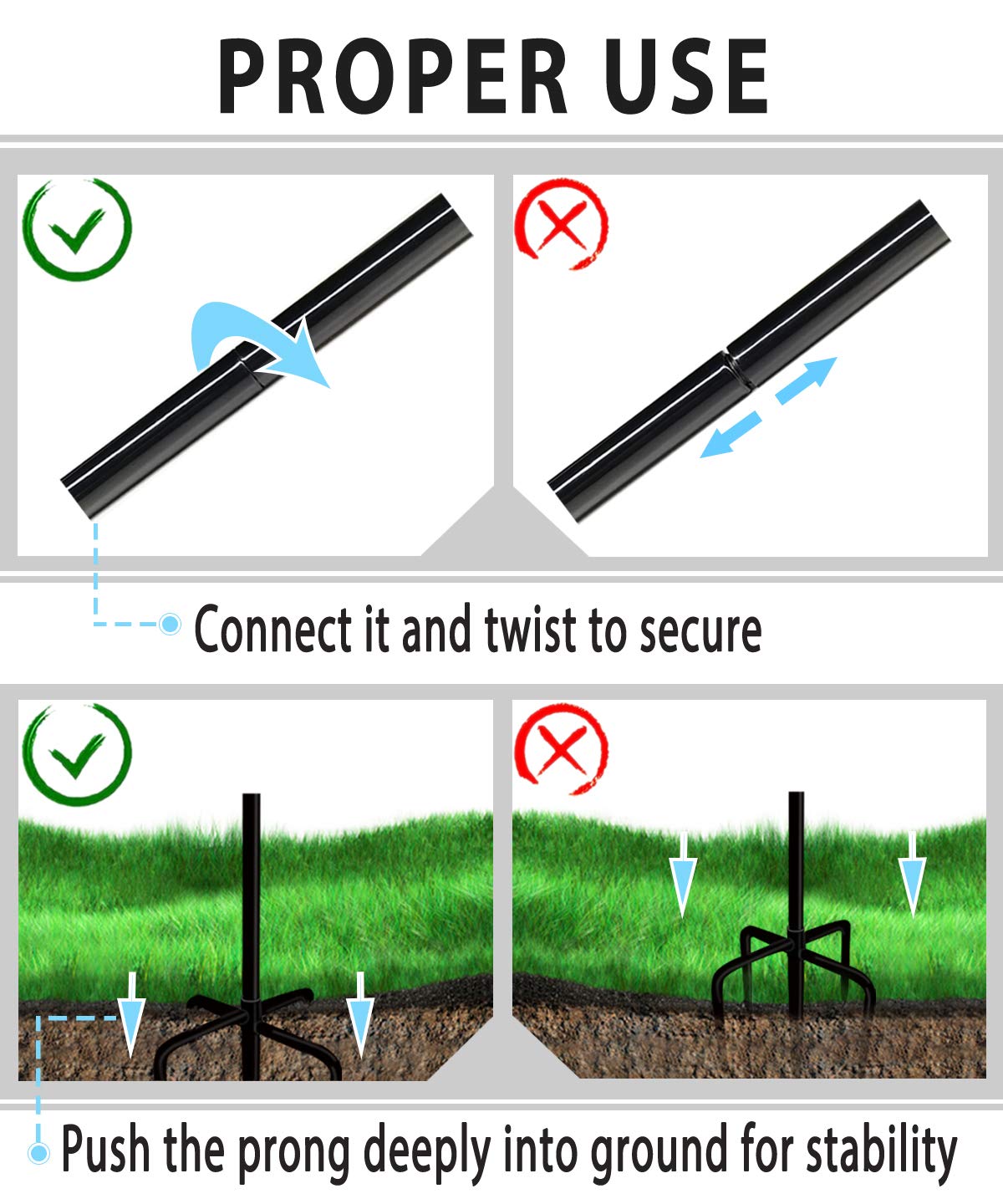 Artigarden sturdy garden stake supports multiple hanging items securely