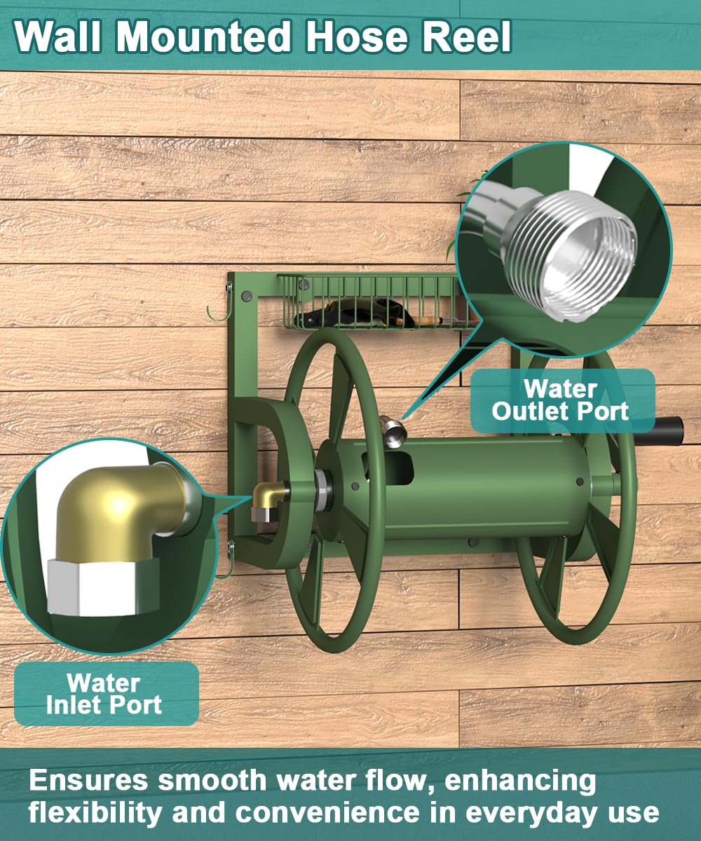 Artigarden hose reel supports versatile outdoor tasks on gardens, patios, and yards.