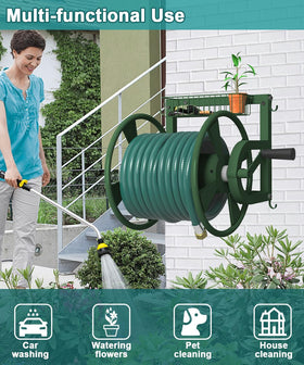 Artigarden wall-mount design saves space while keeping hoses within reach.