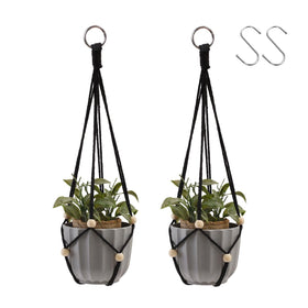 Artilady black hanging planter macrame — easy ceiling hanging for chic indoor display