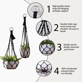 Artilady black plant holder hooks for easy ceiling mounting