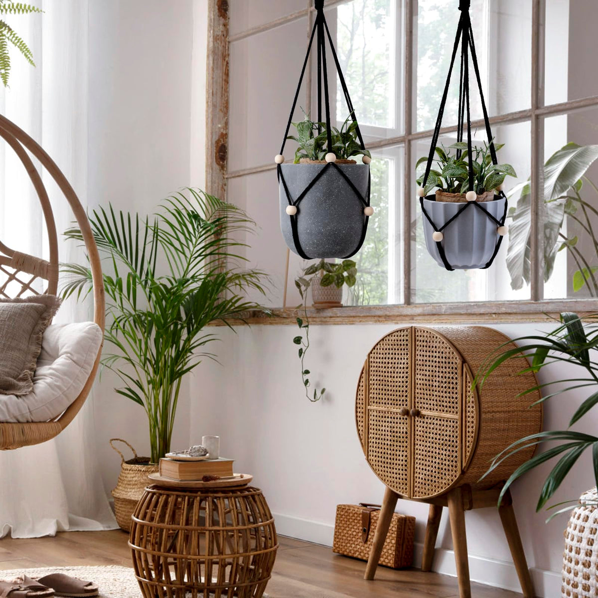 Artilady large hanging planter beads — adjustable design fits different pot sizes
