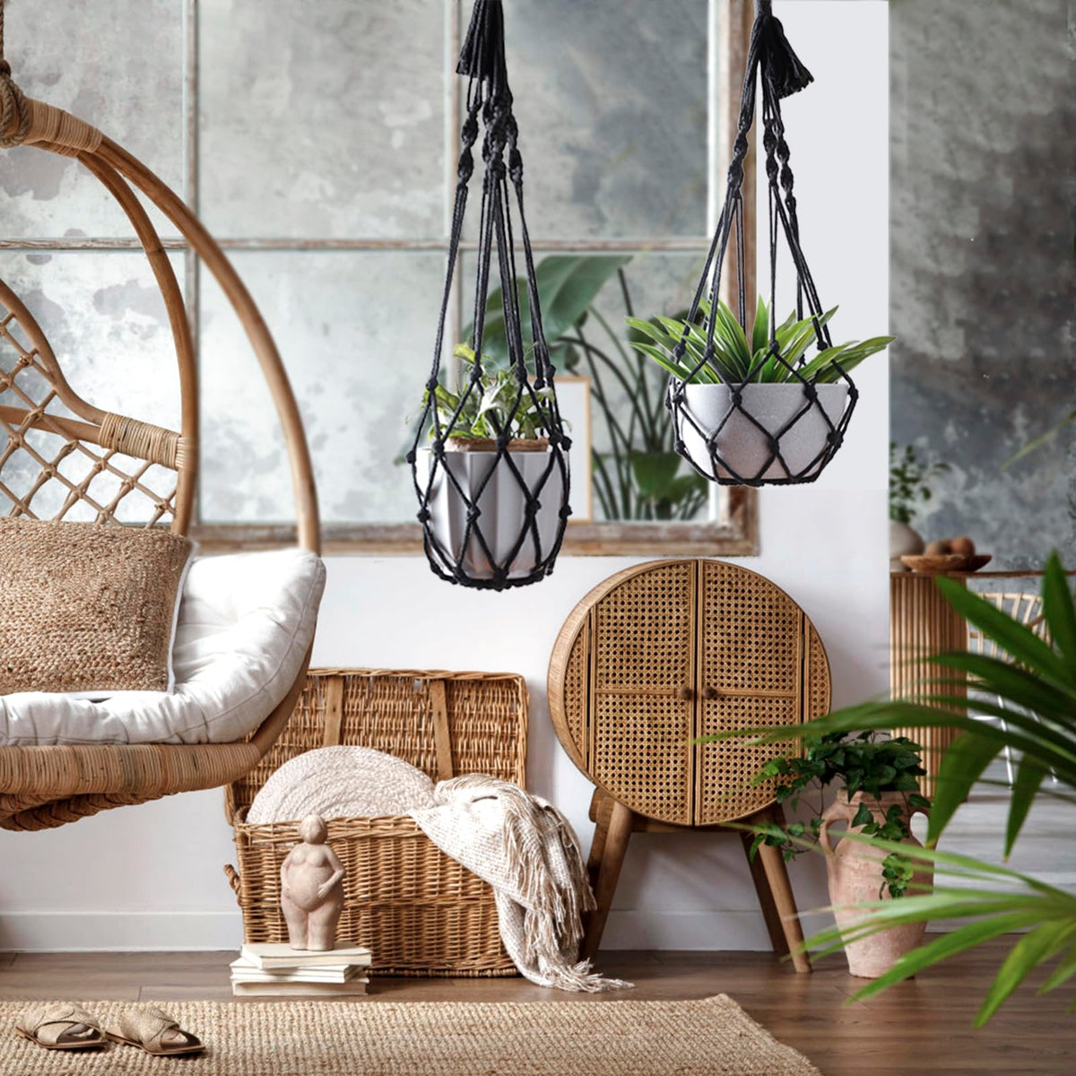 Artilady macrame hanging planter boho indoor decor with hooks