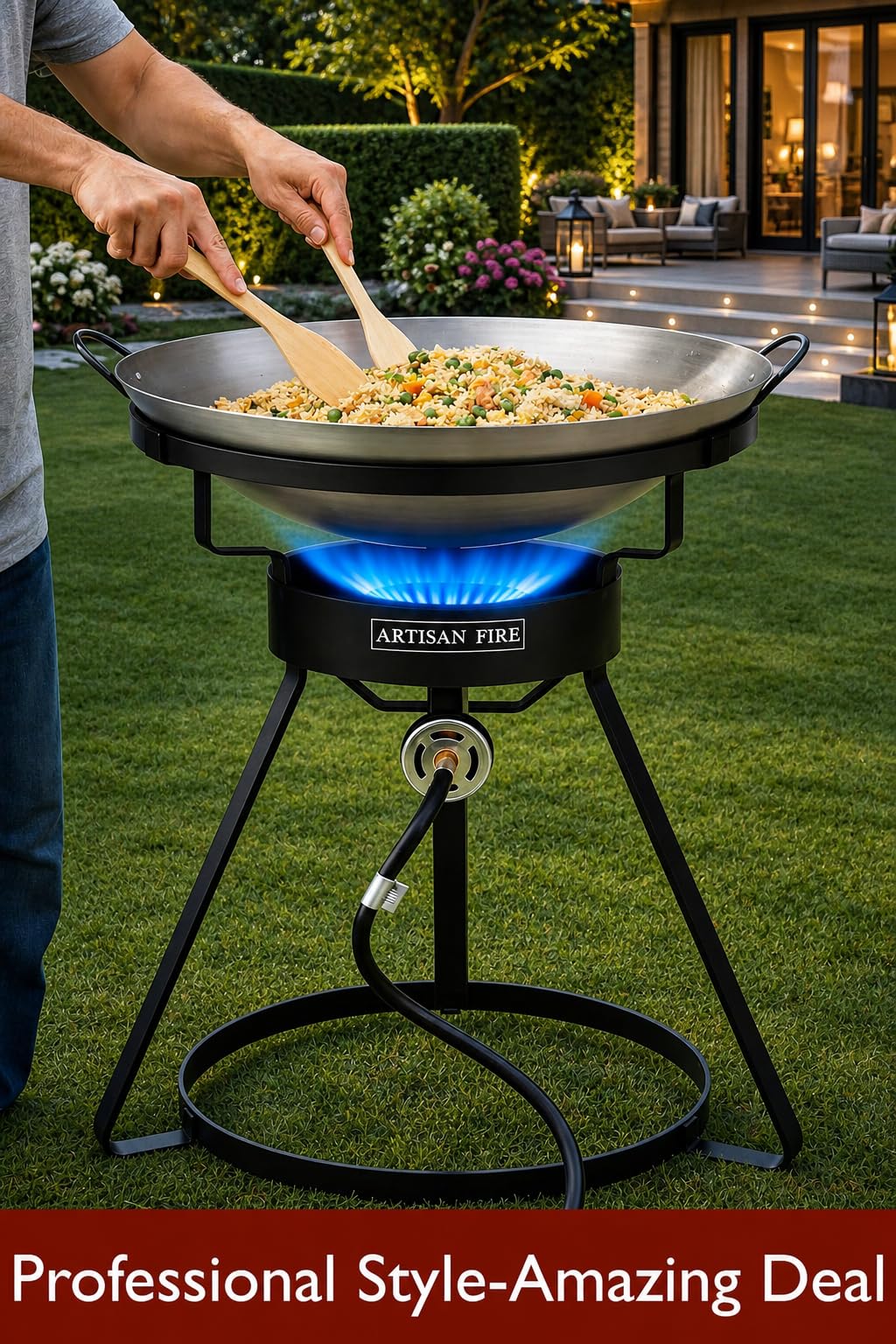 Artisan Fire 18-inch steel wok supports Cantonese-style frying for versatile meals