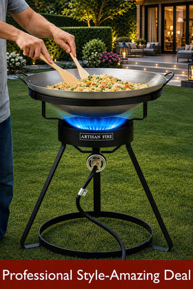Artisan Fire 18-inch steel wok supports Cantonese-style frying for versatile meals