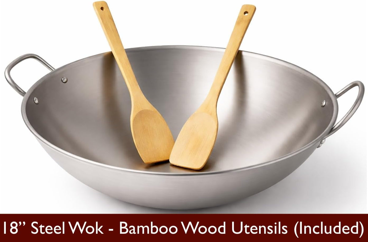 Artisan Fire bamboo utensils pair with wok-ready cooking for balanced kitchen outdoors