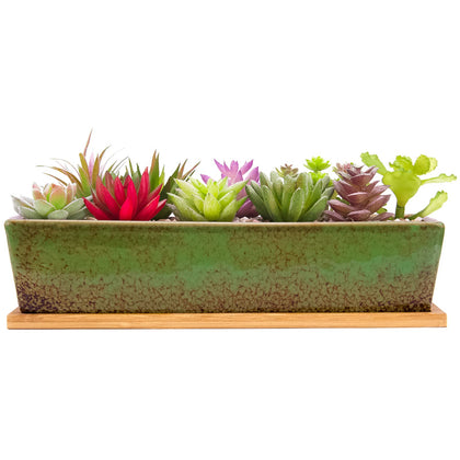 Artketty 12-inch rectangle succulent pot for stylish indoor display