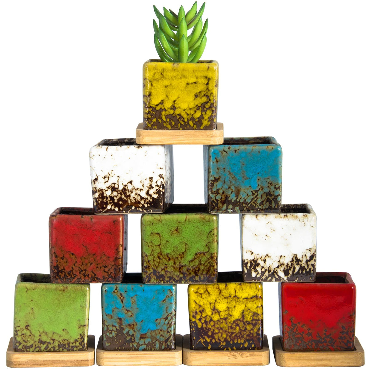 ARTKETTY 2-1-inch ceramic pot close-up showing durable finish