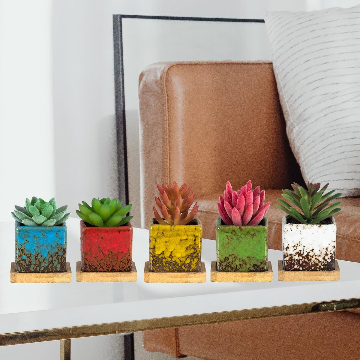 ARTKETTY removable saucers included to protect desks and surfaces