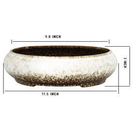 ARTKETTY round white glazed pot highlights modern decor and easy care