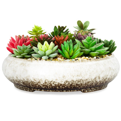ARTKETTY succulent pot 11.5-inch with drainage for healthier indoor plants